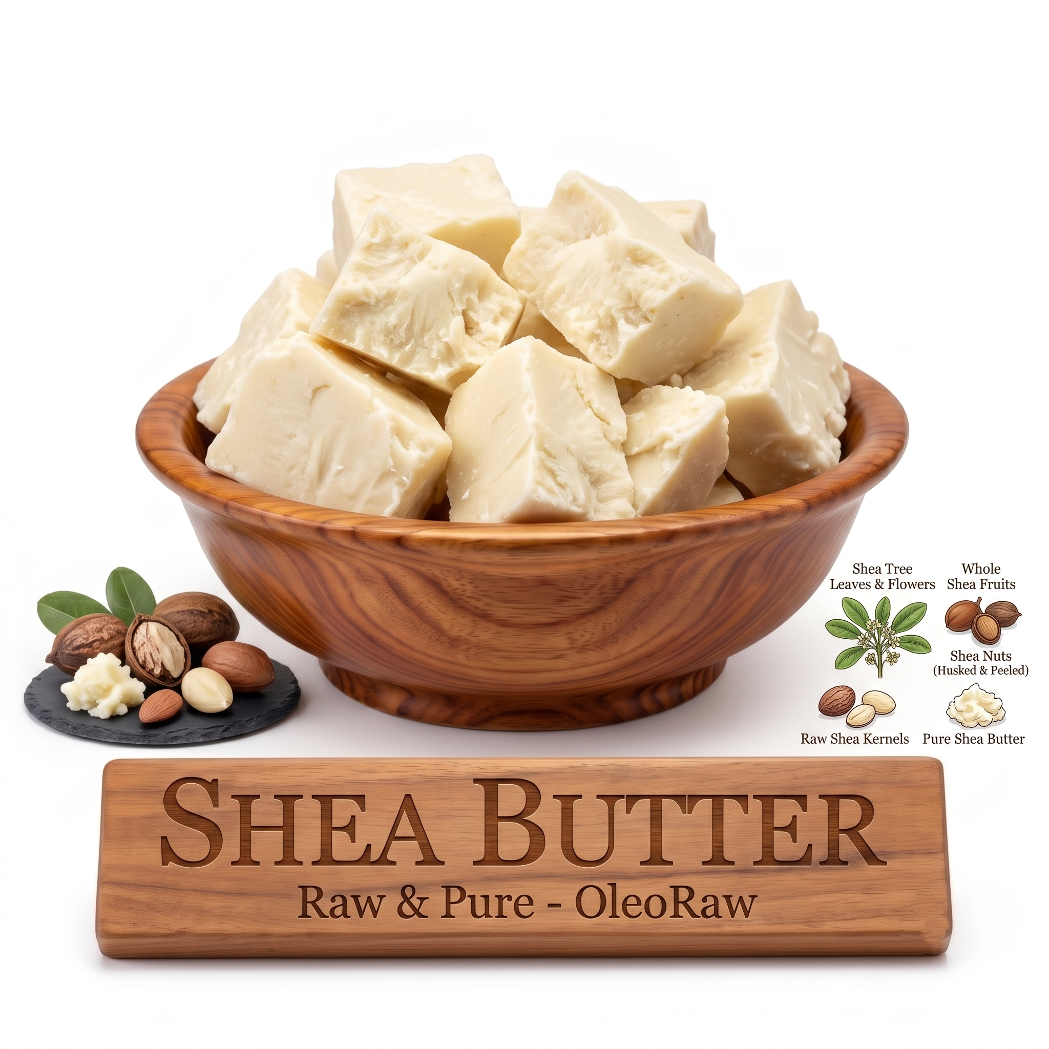 100% Yellow Gold Raw African Shea Butter – Unrefined & Organic – Pure Natural Moisturizer for Skin & Hair (8oz/16oz/32oz)