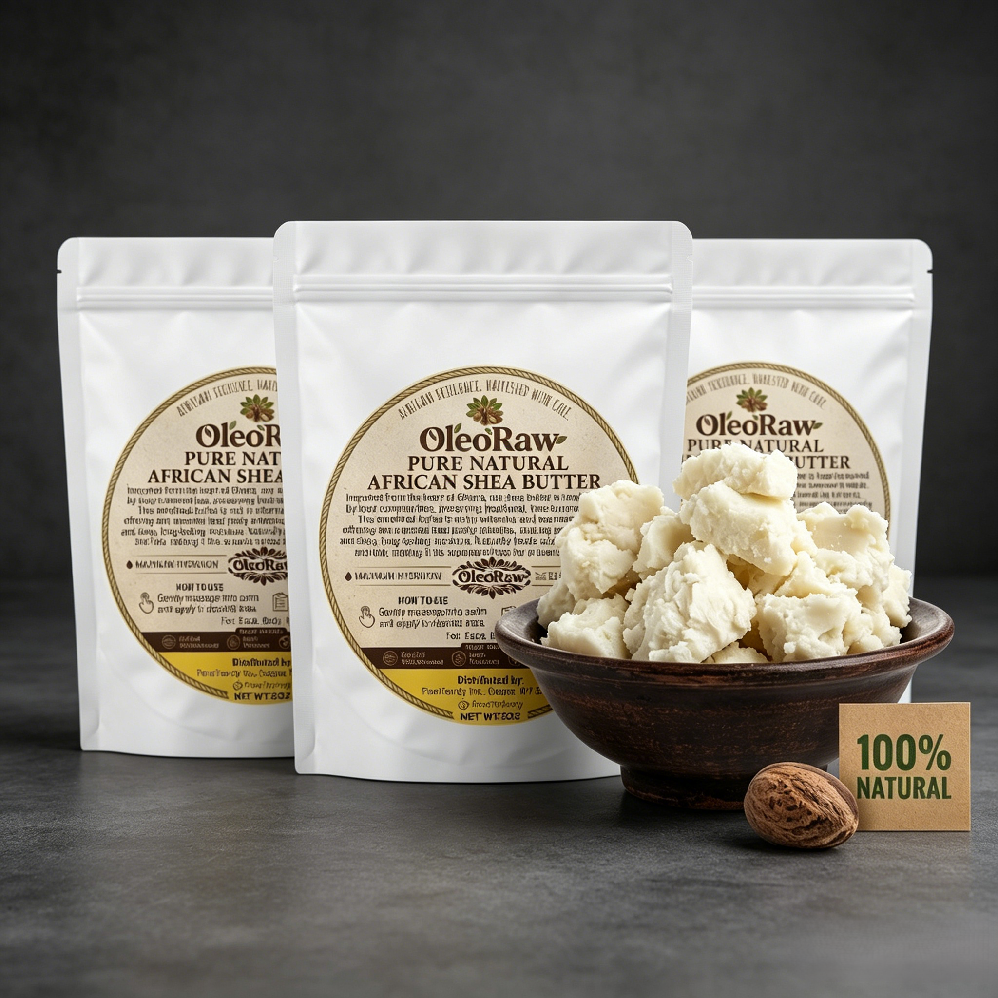 100% Yellow Gold Raw African Shea Butter – Unrefined & Organic – Pure Natural Moisturizer for Skin & Hair (8oz/16oz/32oz)