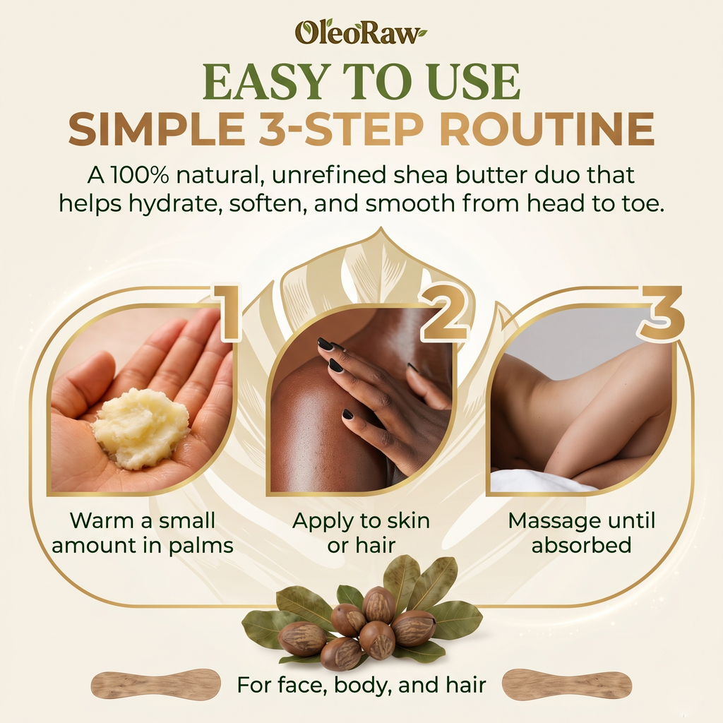 100% Yellow Gold Raw African Shea Butter – Unrefined & Organic – Pure Natural Moisturizer for Skin & Hair (8oz/16oz/32oz)