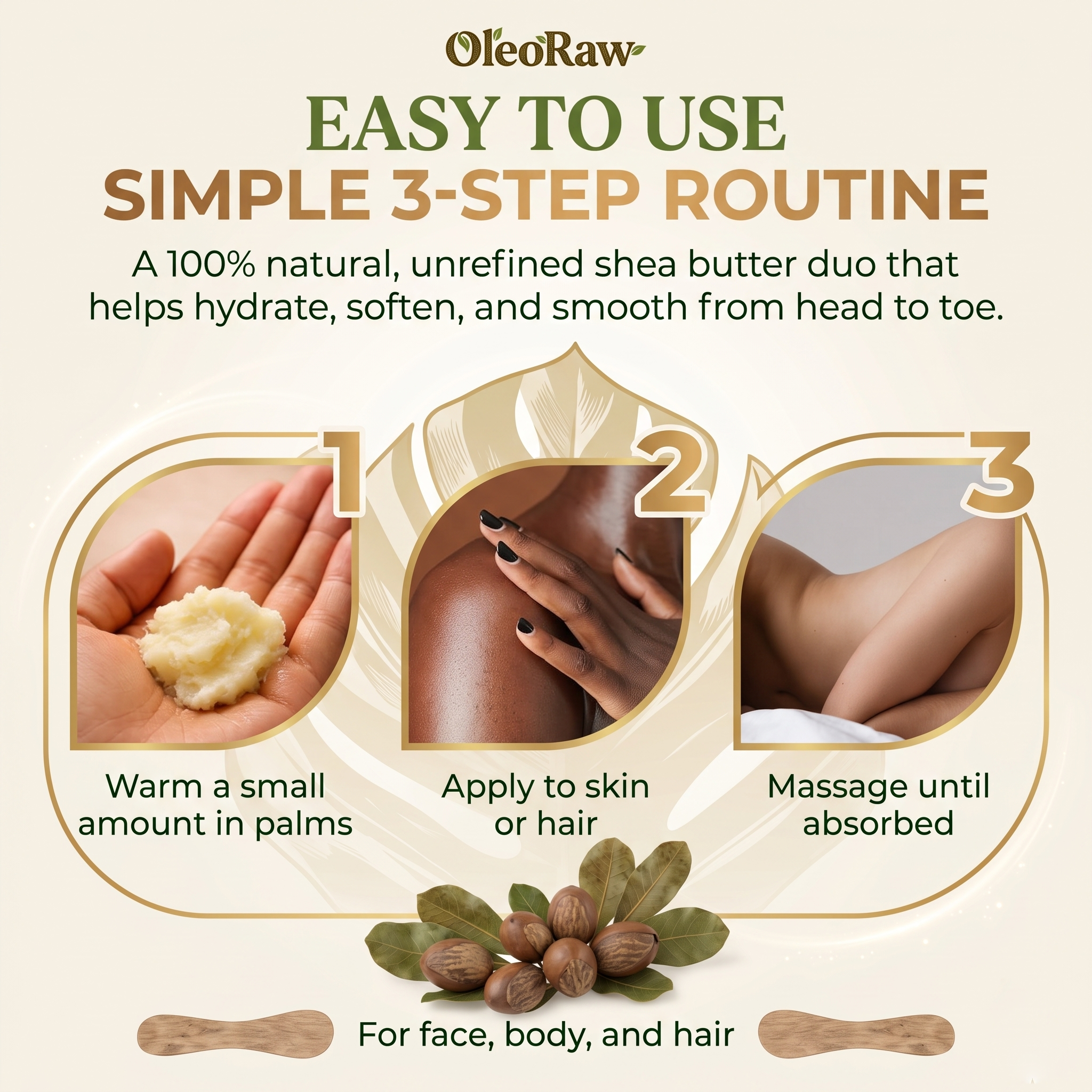 100% Yellow Gold Raw African Shea Butter – Unrefined & Organic – Pure Natural Moisturizer for Skin & Hair (8oz/16oz/32oz)