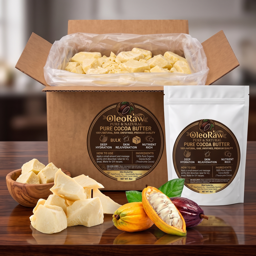 Pure Organic COCOA Cacao Butter – Raw, Unrefined, & Prime Pressed (Food Grade)