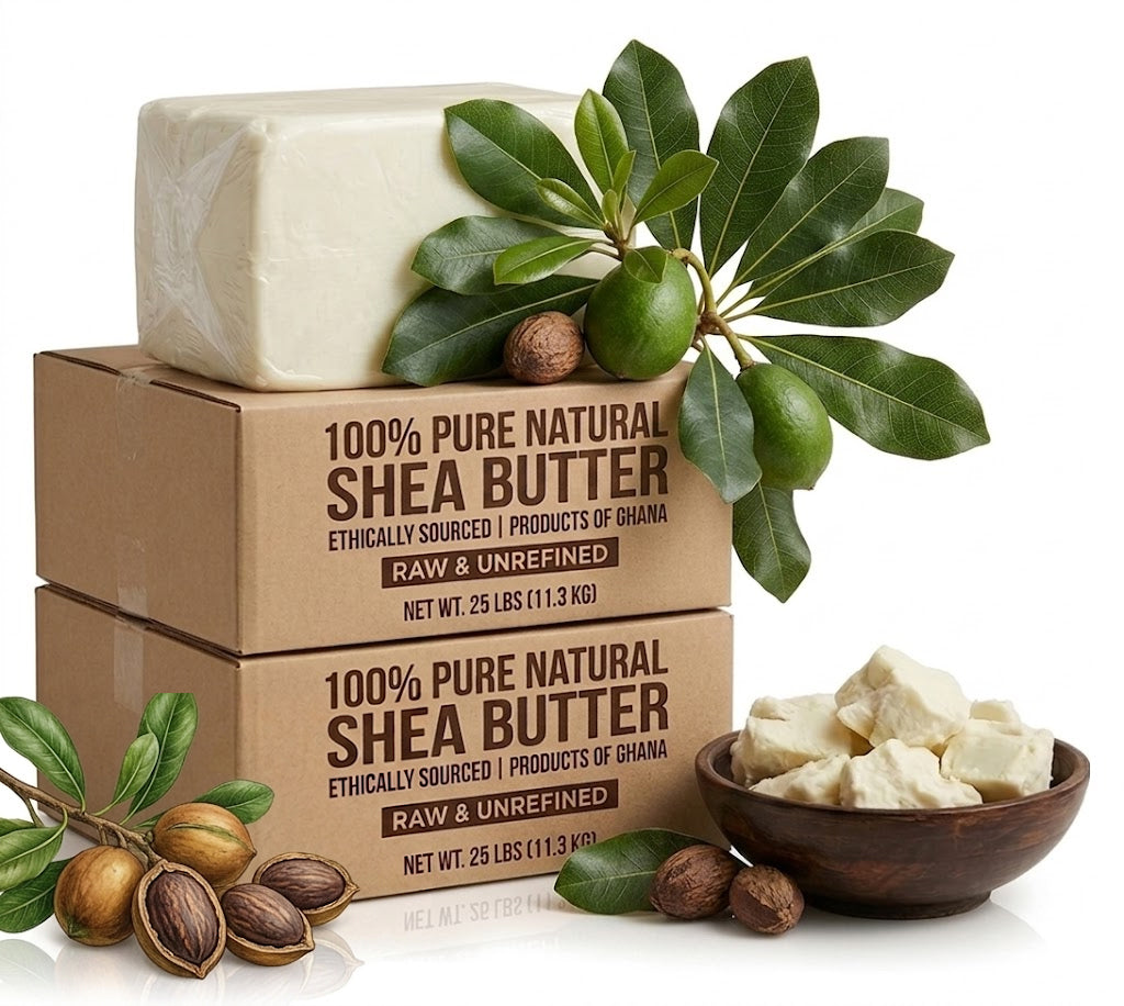 100% Yellow Gold Raw African Shea Butter – Unrefined & Organic – Pure Natural Moisturizer for Skin & Hair (8oz/16oz/32oz)